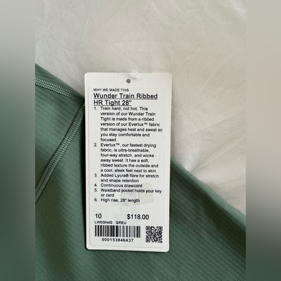 NWT Lululemon Wunder Train High-Rise Ribbed Tight 28" - SIZE 10 - Picture 8 of 11